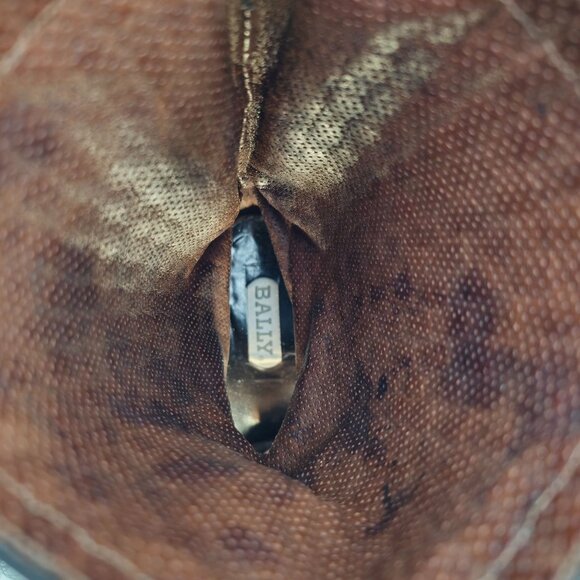 Vintage Bally Italy Full Hand Woven Calfskin Boots Mens 8.5 Dress Western Cowboy - Picture 9 of 15